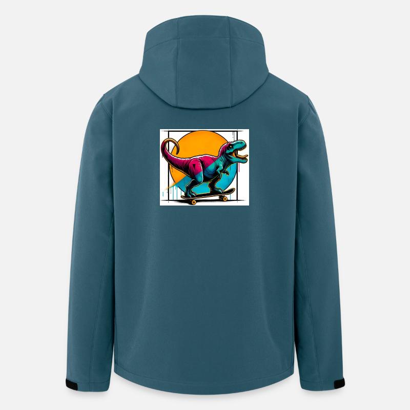 Dinosaurier auf Skateboard - Recycelte Männer Softshell-Jacke von Stanley/Stella - Dunkles Petrol