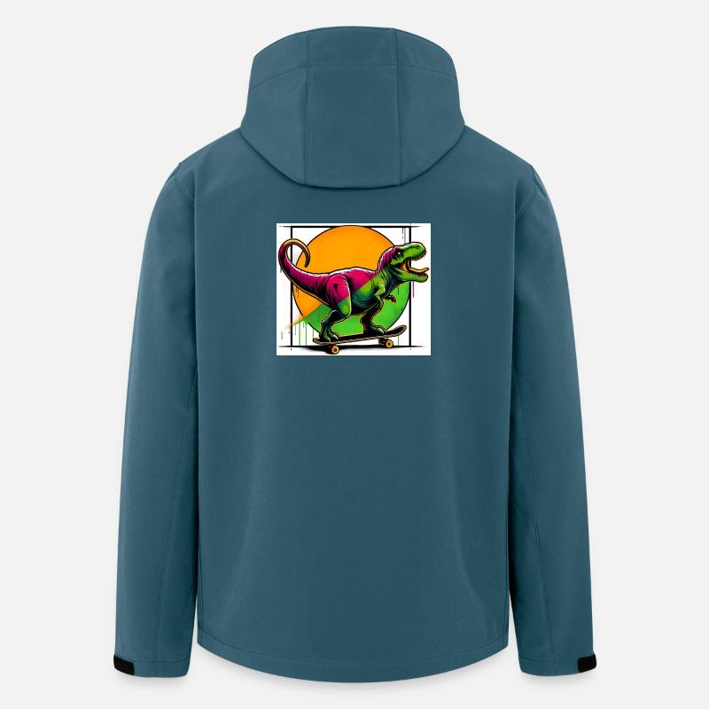 Dinosaurier auf Skateboard - Recycelte Männer Softshell-Jacke von Stanley/Stella - Dunkles Petrol