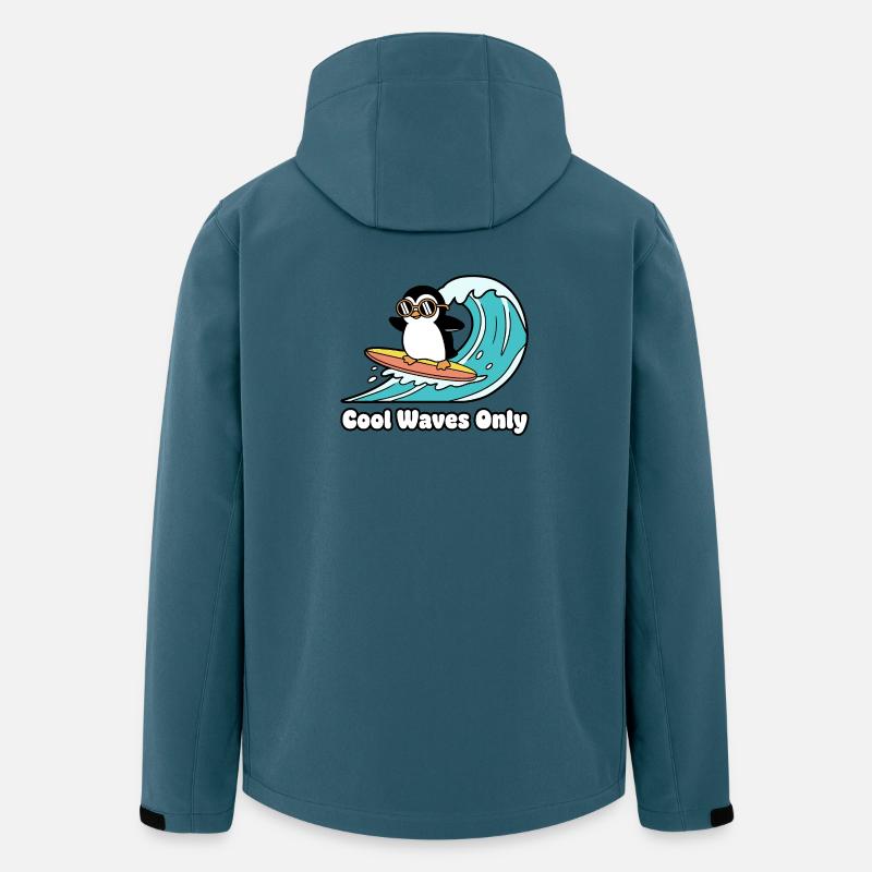 Pinguin Surfer Wellenzauber - Recycelte Männer Softshell-Jacke von Stanley/Stella - Dunkles Petrol