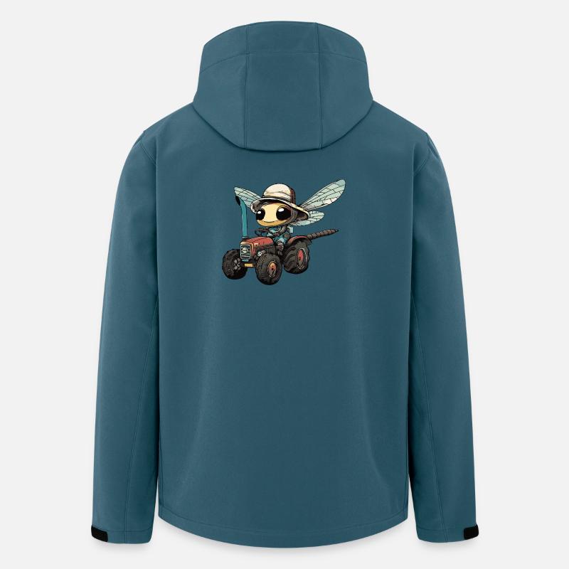 Exploitant de tracteurs libellules - Veste softshell homme en polyester recyclé Stanley/Stella - bleu pétrole foncé