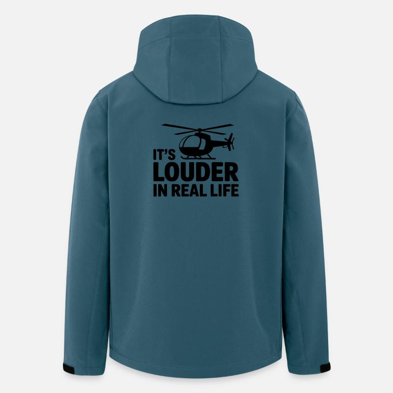 Pilote d’hélicoptère : drôle de déclaration - Veste softshell homme en polyester recyclé Stanley/Stella - bleu pétrole foncé