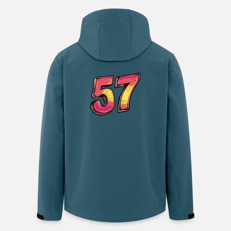 57 Zahl Bunt - Recycelte Männer Softshell-Jacke von Stanley/Stella - Dunkles Petrol
