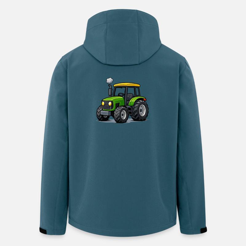 Traktor Trekker Cartoon - Recycelte Männer Softshell-Jacke von Stanley/Stella - Dunkles Petrol