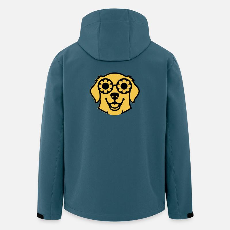 Labrador Blume Brille Peace Comic - Recycelte Männer Softshell-Jacke von Stanley/Stella - Dunkles Petrol
