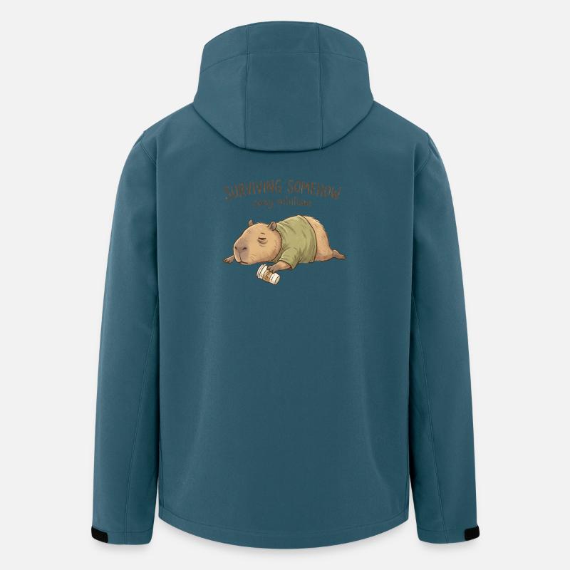 Kuscheliger Nihilismus Capybara - Recycelte Männer Softshell-Jacke von Stanley/Stella - Dunkles Petrol