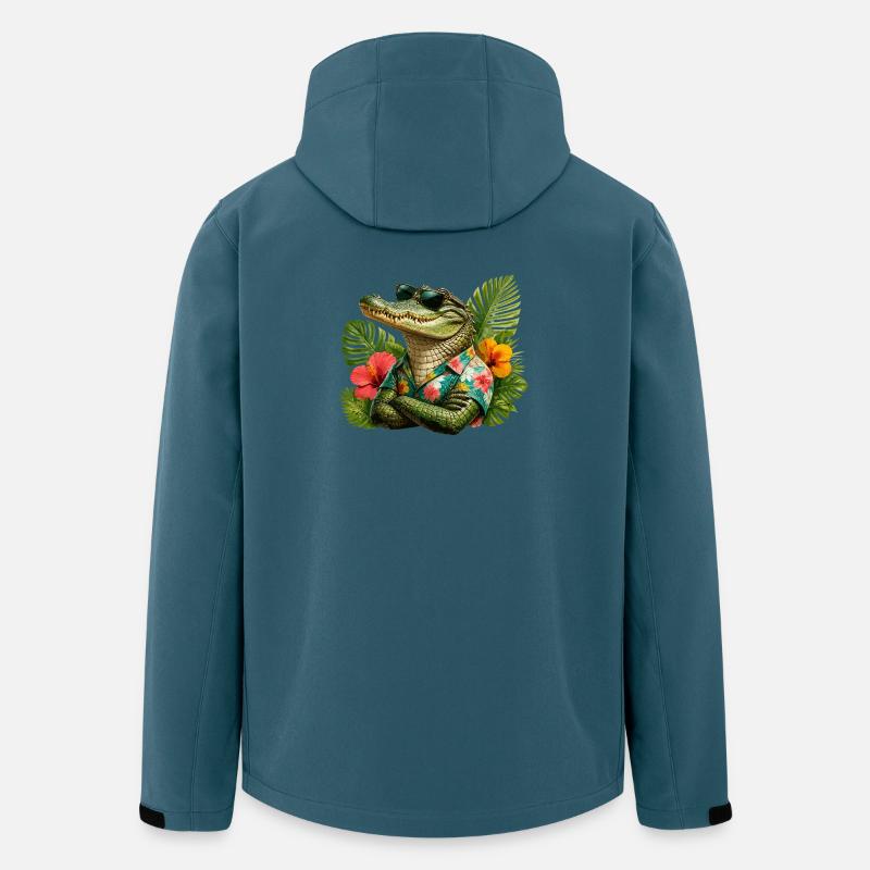 Look hawaïen d’alligator - Veste softshell homme en polyester recyclé Stanley/Stella - bleu pétrole foncé