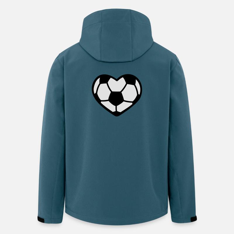 Fußball Herz - Recycelte Männer Softshell-Jacke von Stanley/Stella - Dunkles Petrol