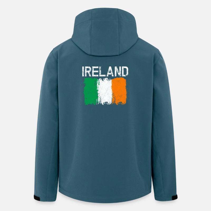 Conception du drapeau Grunge Ireland - Veste softshell homme en polyester recyclé Stanley/Stella - bleu pétrole foncé