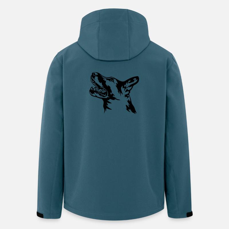 Deutscher Schäferhund Kopf - Recycelte Männer Softshell-Jacke von Stanley/Stella - Dunkles Petrol
