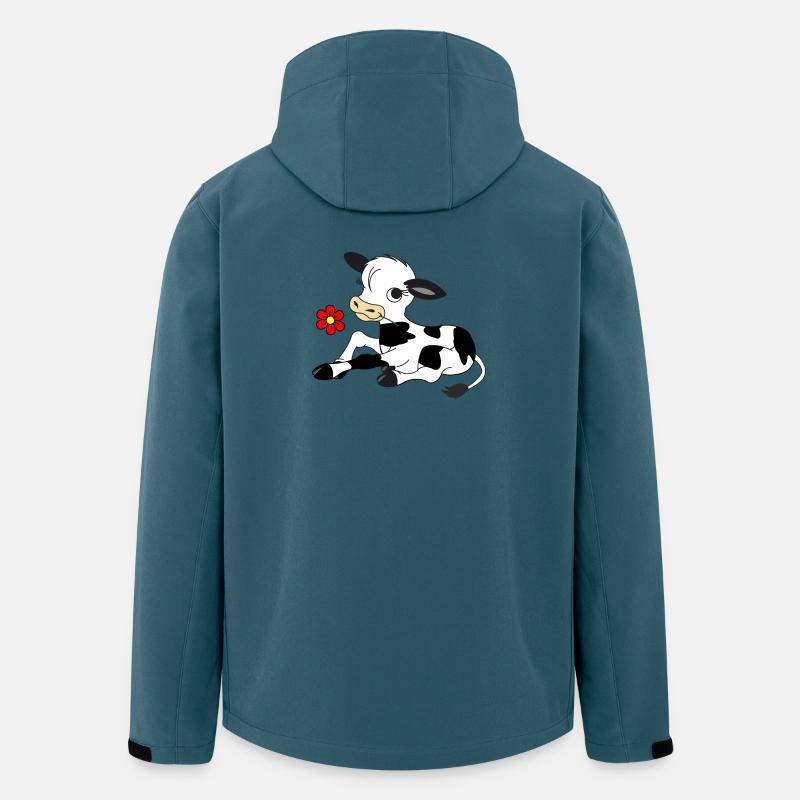 Kalb mit Blüte im Mund - Recycelte Männer Softshell-Jacke von Stanley/Stella - Dunkles Petrol