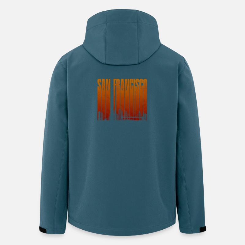 San Francisco Orange Skyline - Recycelte Männer Softshell-Jacke von Stanley/Stella - Dunkles Petrol