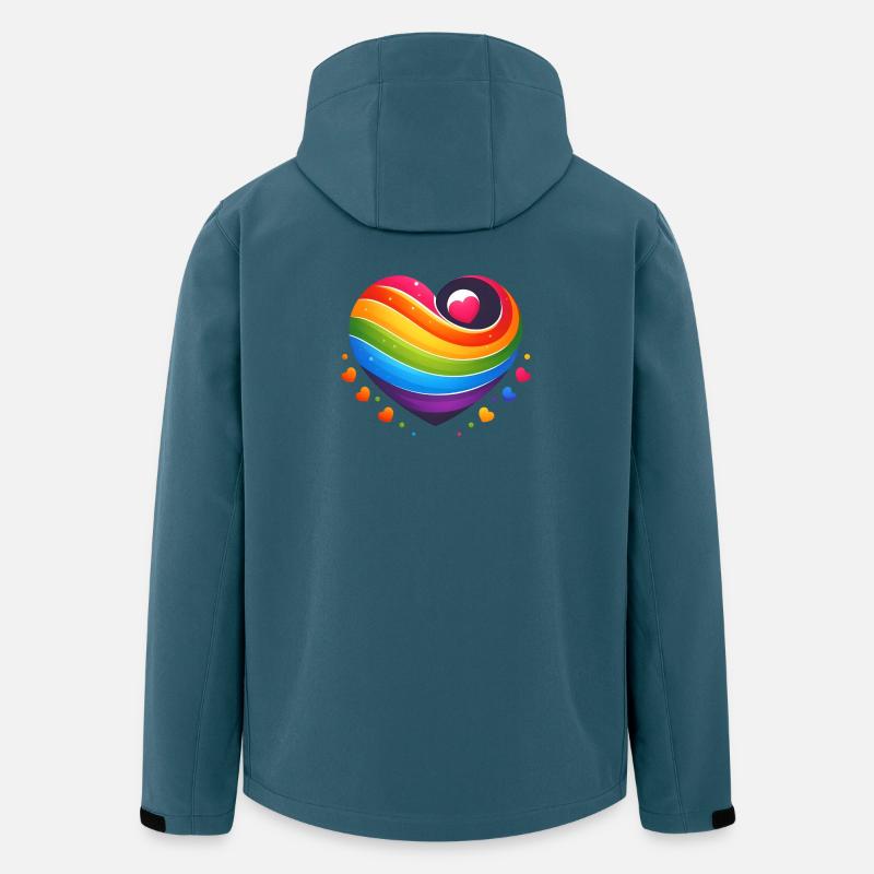 Rainbow Heart - Recycelte Männer Softshell-Jacke von Stanley/Stella - Dunkles Petrol