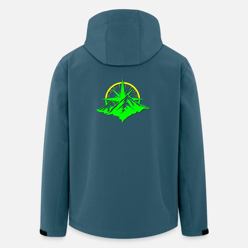 Compass With Mountain Silhouette - Recycelte Männer Softshell-Jacke von Stanley/Stella - Dunkles Petrol