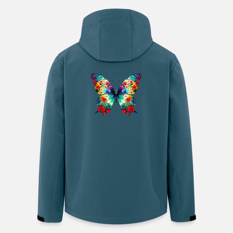 Schmetterling - Recycelte Männer Softshell-Jacke von Stanley/Stella - Dunkles Petrol