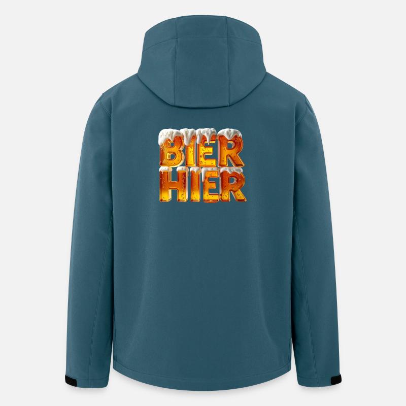 Bier? Hier! – 3D Bierglas-Buchstaben mit Schaum - Recycelte Männer Softshell-Jacke von Stanley/Stella - Dunkles Petrol