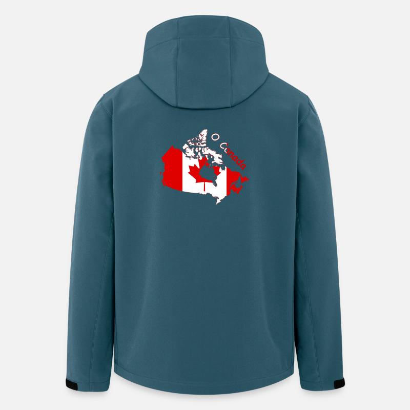 Ô Drapeau du Canada Silhouette - Veste softshell homme en polyester recyclé Stanley/Stella - bleu pétrole foncé
