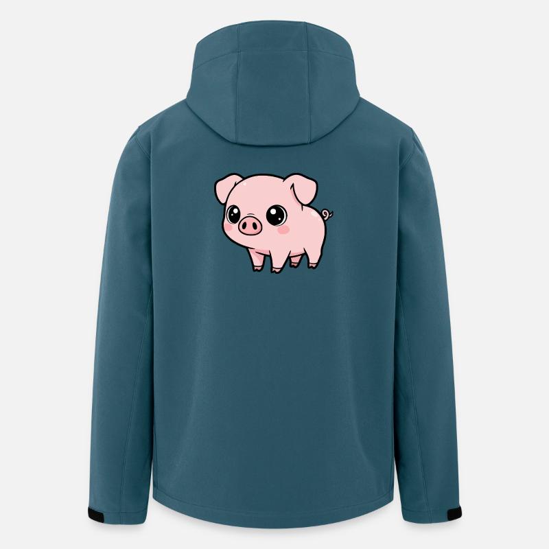 Kawaii Schwein Niedlich - Recycelte Männer Softshell-Jacke von Stanley/Stella - Dunkles Petrol