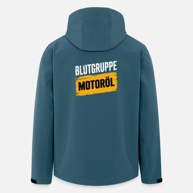 Blutgruppe Motoröl Schrauber Design - Recycelte Männer Softshell-Jacke von Stanley/Stella - Dunkles Petrol