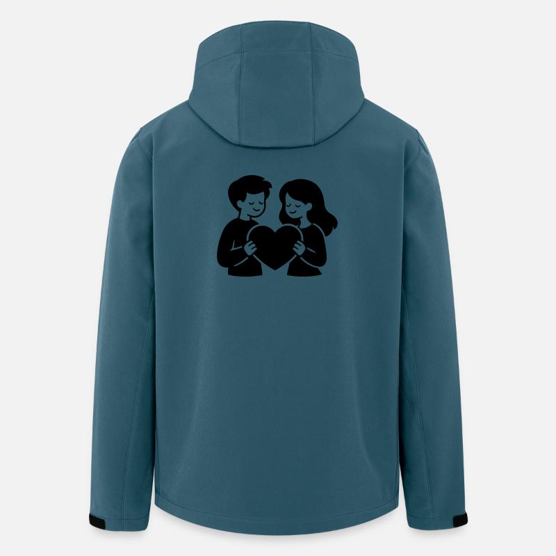 Verliebt Paar Herz - Recycelte Männer Softshell-Jacke von Stanley/Stella - Dunkles Petrol