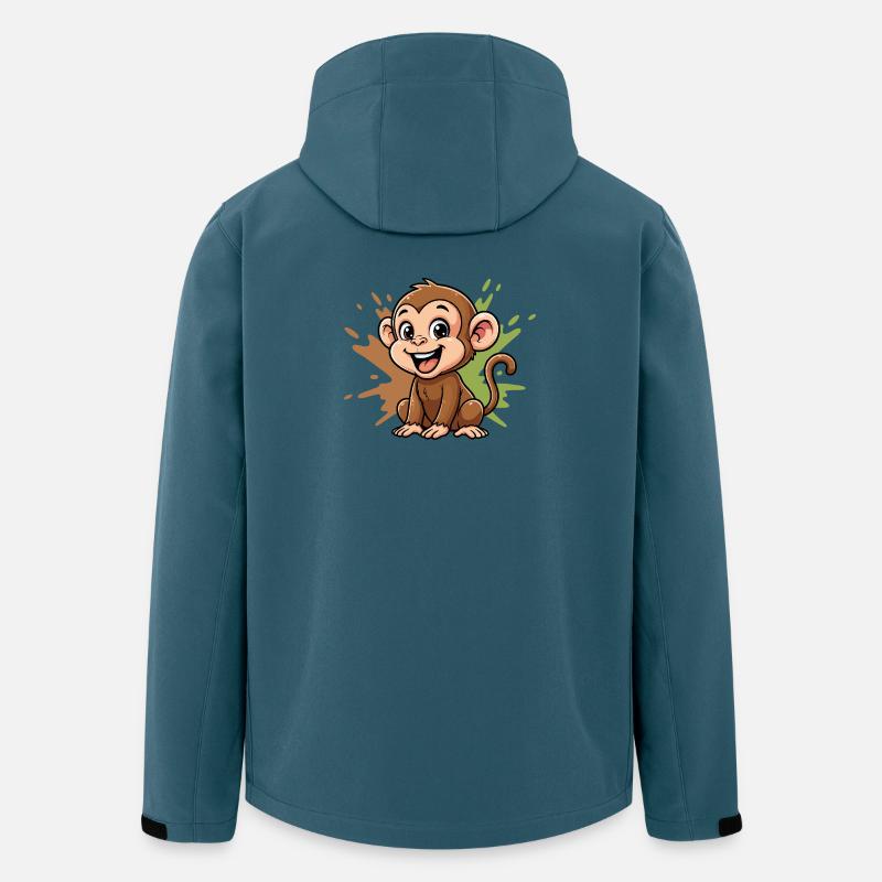 Fröhlicher Affe Cartoon Farbspritzer - Recycelte Männer Softshell-Jacke von Stanley/Stella - Dunkles Petrol