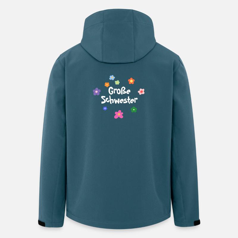 Große Schwester Blumen Design - Recycelte Männer Softshell-Jacke von Stanley/Stella - Dunkles Petrol