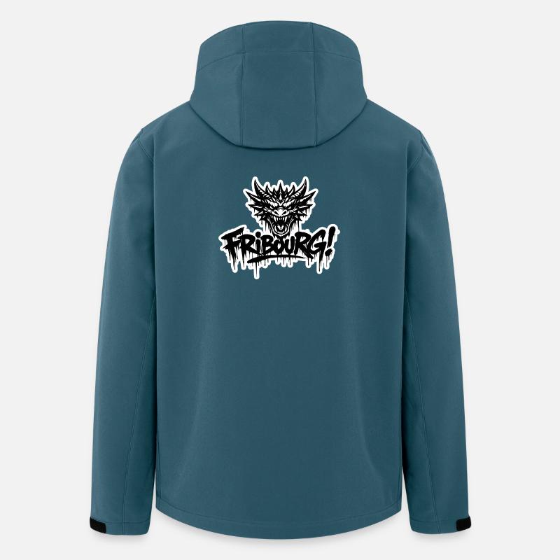 Fribourg Dragon - Recycelte Männer Softshell-Jacke von Stanley/Stella - Dunkles Petrol