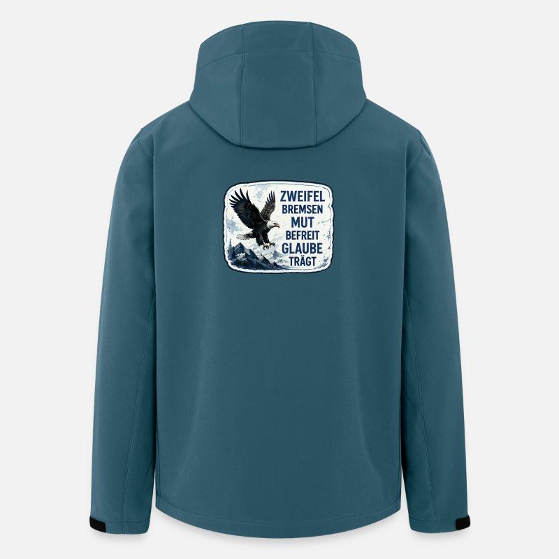 Mut befreit. Zweifel bremsen. - Recycelte Männer Softshell-Jacke von Stanley/Stella - Dunkles Petrol