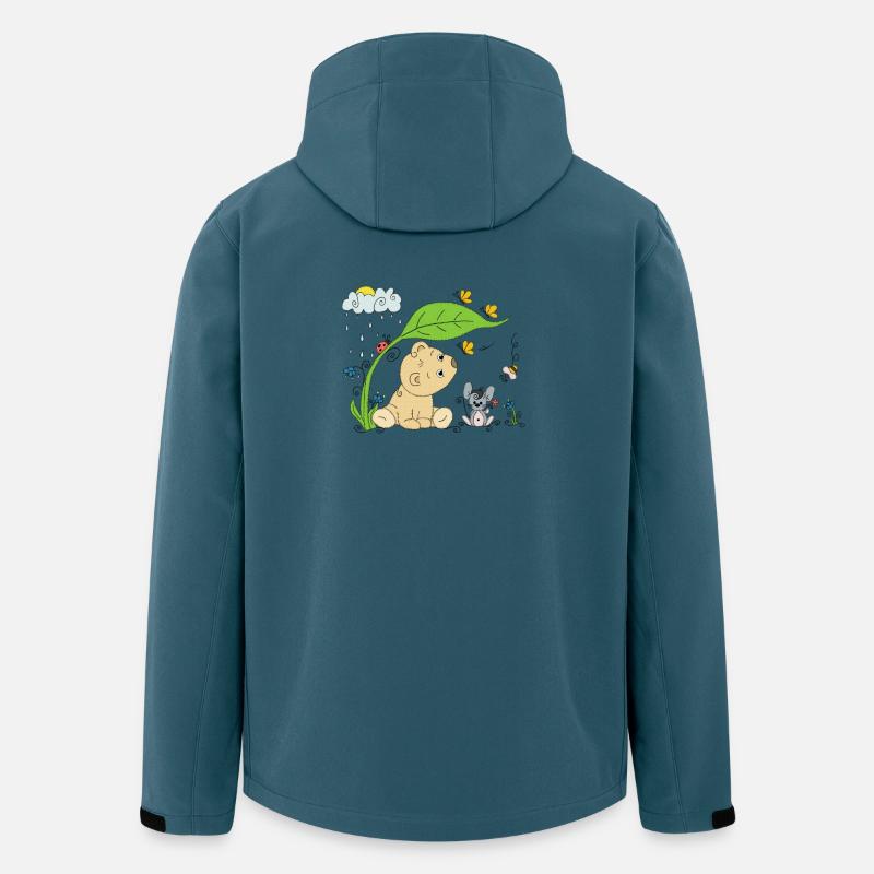 Bärchen im Regen - Recycelte Männer Softshell-Jacke von Stanley/Stella - Dunkles Petrol