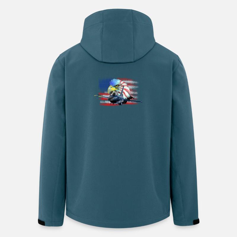 Jet F-16 Fighting Falcon - Recycelte Männer Softshell-Jacke von Stanley/Stella - Dunkles Petrol