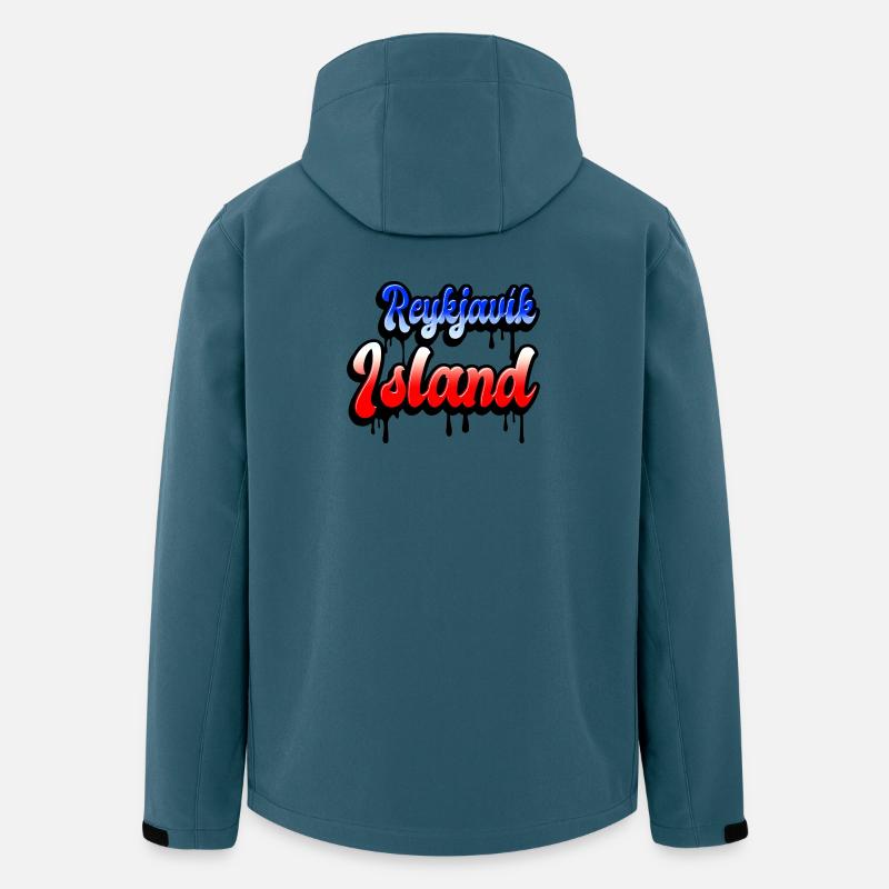 Reykjavík Island Design - Recycelte Männer Softshell-Jacke von Stanley/Stella - Dunkles Petrol