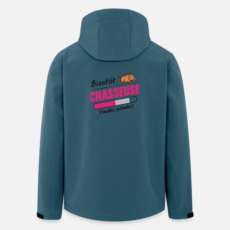 bientôt chasseuse - Veste softshell homme en polyester recyclé Stanley/Stella - bleu pétrole foncé