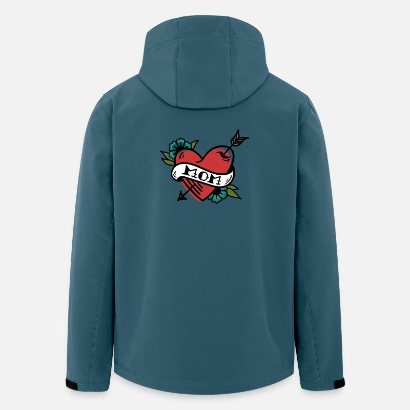 Mutterherz Banner Tattoo - Recycelte Männer Softshell-Jacke von Stanley/Stella - Dunkles Petrol