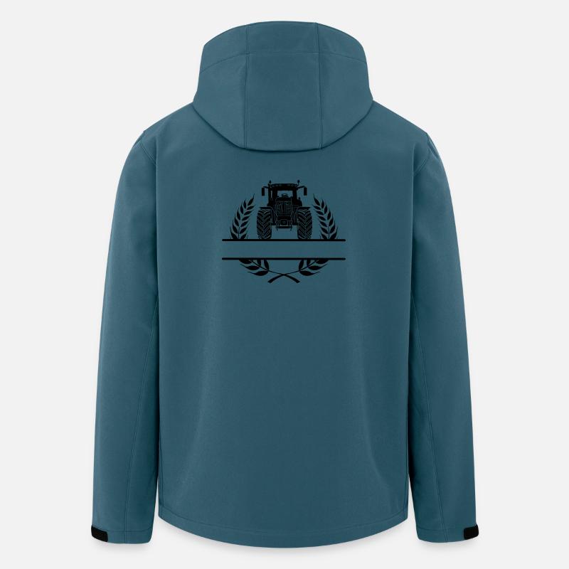 Traktor-Frontansicht im Lorbeerkranz - Recycelte Männer Softshell-Jacke von Stanley/Stella - Dunkles Petrol
