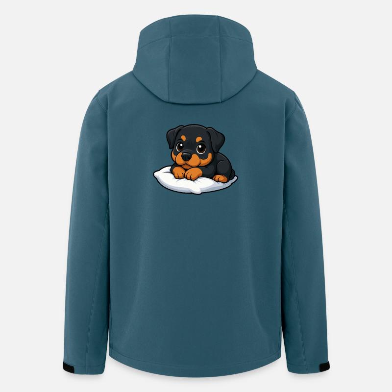 Cute Rottweiler Cartoon Relaxed Cuddly - Men’s Recycled Softshell Jacket by Stanley/Stella - stargazer
