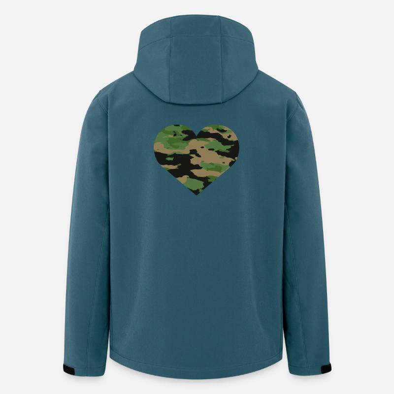 Camouflage Herz Design - Recycelte Männer Softshell-Jacke von Stanley/Stella - Dunkles Petrol