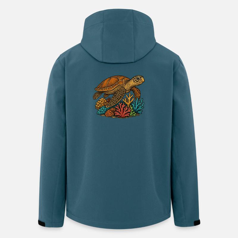 Meeresschildröte - Recycelte Männer Softshell-Jacke von Stanley/Stella - Dunkles Petrol