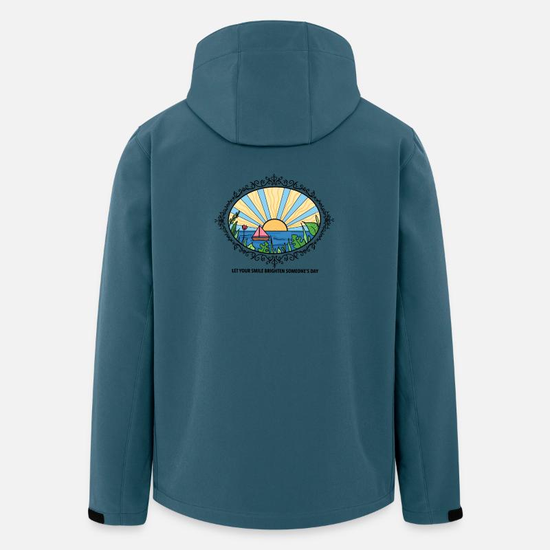 Sunset Landscape with Quote  - Recycelte Männer Softshell-Jacke von Stanley/Stella - Dunkles Petrol