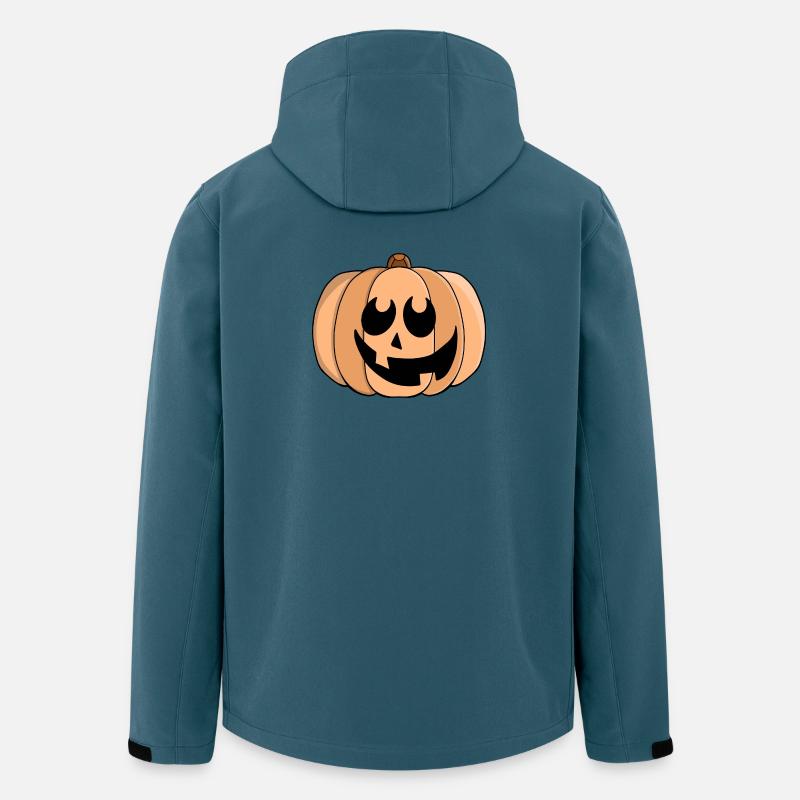 Verspieltes Kürbisgrinsen - Recycelte Männer Softshell-Jacke von Stanley/Stella - Dunkles Petrol