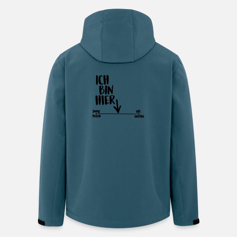 Ich bin hier - Recycelte Männer Softshell-Jacke von Stanley/Stella - Dunkles Petrol