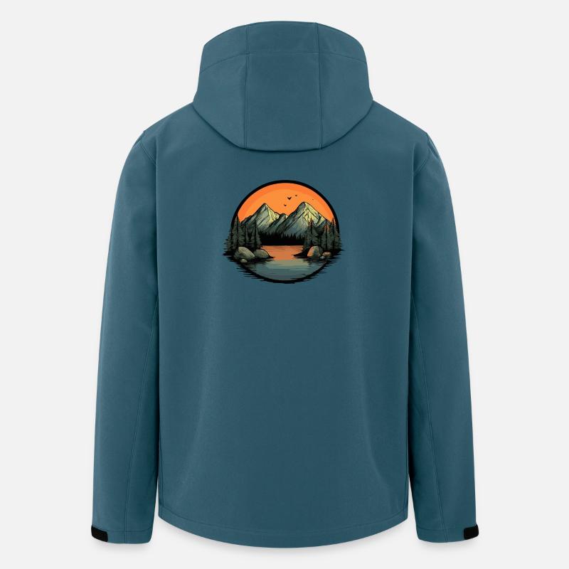 Berge Natur - Recycelte Männer Softshell-Jacke von Stanley/Stella - Dunkles Petrol