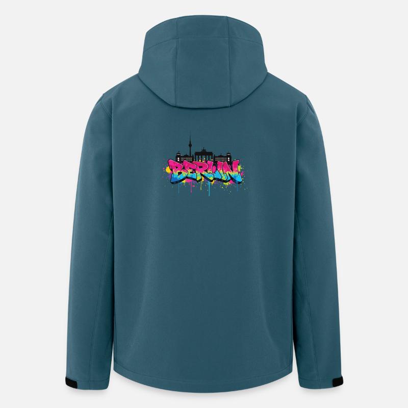 Berliner Graffiti Skyline - Recycelte Männer Softshell-Jacke von Stanley/Stella - Dunkles Petrol