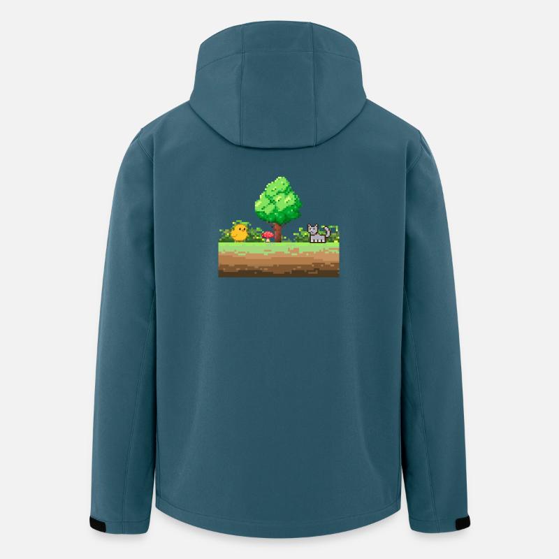 Pixelgarten Abenteuer - Recycelte Männer Softshell-Jacke von Stanley/Stella - Dunkles Petrol