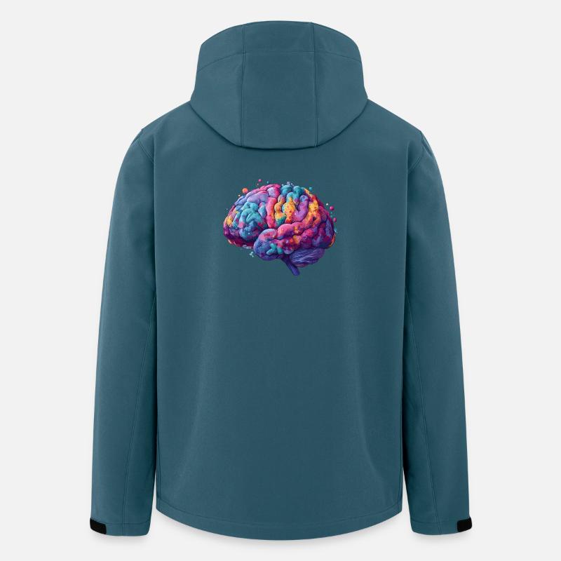 Buntes Neurodiversitäts Gehirn im farbenfrohen Kun - Recycelte Männer Softshell-Jacke von Stanley/Stella - Dunkles Petrol