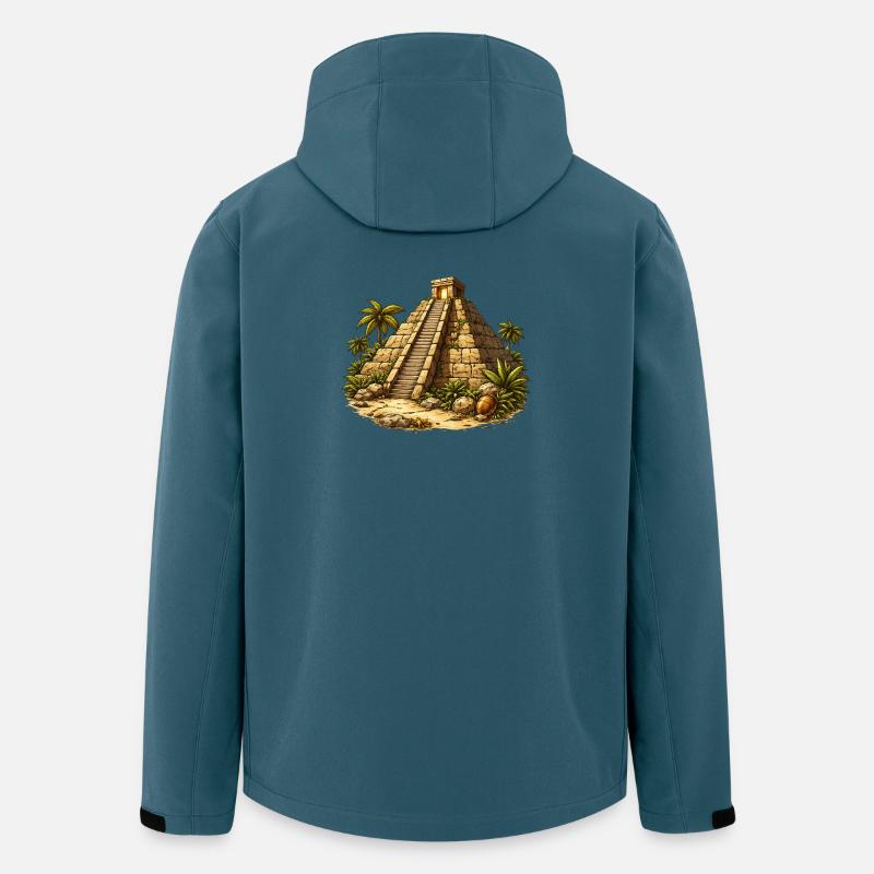 Temple de la Pyramide - Veste softshell homme en polyester recyclé Stanley/Stella - bleu pétrole foncé