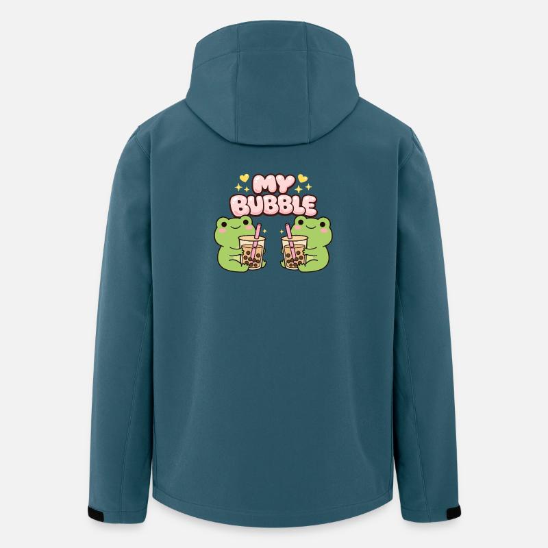 Kawaii Bubble T-Frogs– Niedliches Frosch-Duo (MBT) - Recycelte Männer Softshell-Jacke von Stanley/Stella - Dunkles Petrol