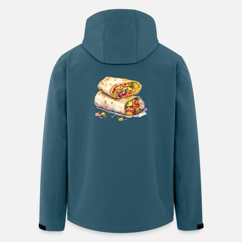 Wrap Burrito Illustration  - Recycelte Männer Softshell-Jacke von Stanley/Stella - Dunkles Petrol