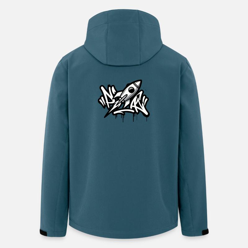 Graffiti rocket in black and white - Men’s Recycled Softshell Jacket by Stanley/Stella - stargazer