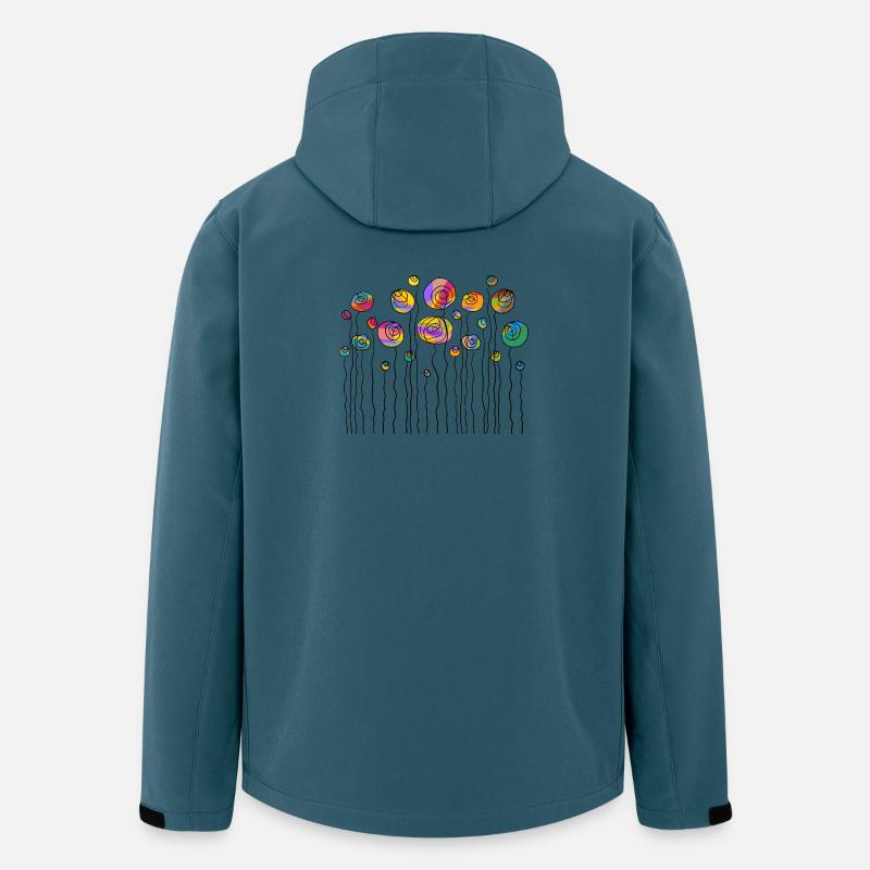 Blumen - Recycelte Männer Softshell-Jacke von Stanley/Stella - Dunkles Petrol