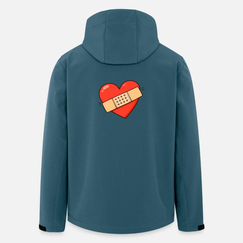 Herz mit Pflaster - Recycelte Männer Softshell-Jacke von Stanley/Stella - Dunkles Petrol