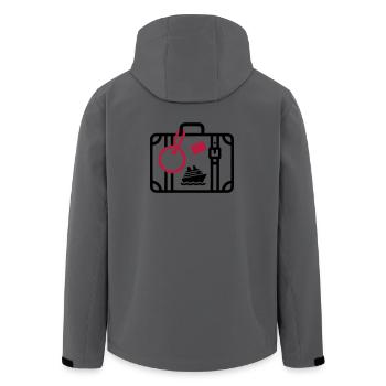 Koffer Reise Kreuzfahrt Urlaub - Recycelte Männer Softshell-Jacke von Stanley/Stella - Dunkles Petrol - Hinten - AI Model Male 185 light (185cm)